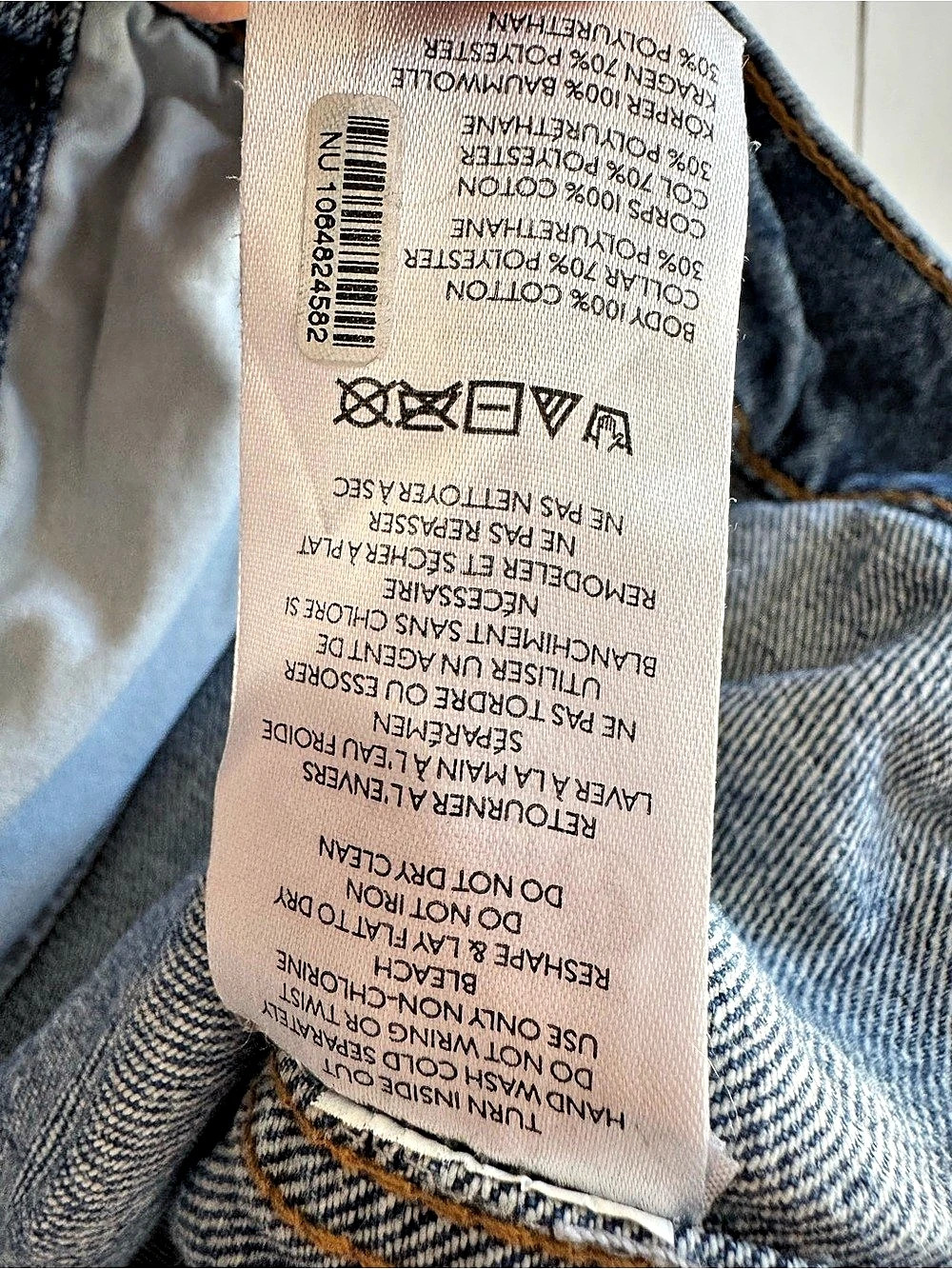 PILCRO The Weston Faux Leather-Collar Denim Boyfriend Jacket Sz: Small - Picture 7 of 13